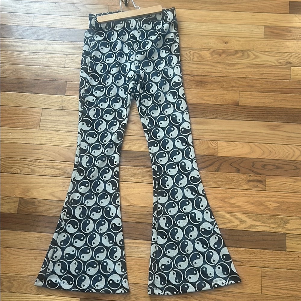 Yin Yang Patterned Flare Pants